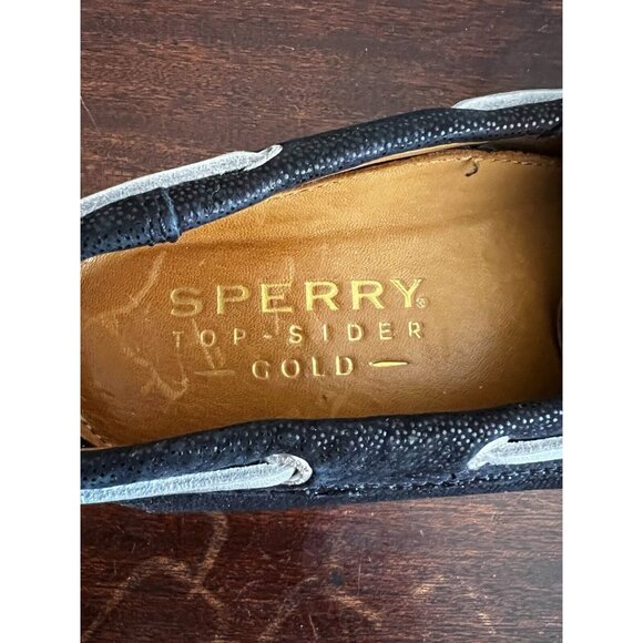 Sperry Top-Sider Gold Women's Black  Sz 6M Leather Metallic Boat Shoes STS91207 - Picture 11 of 11